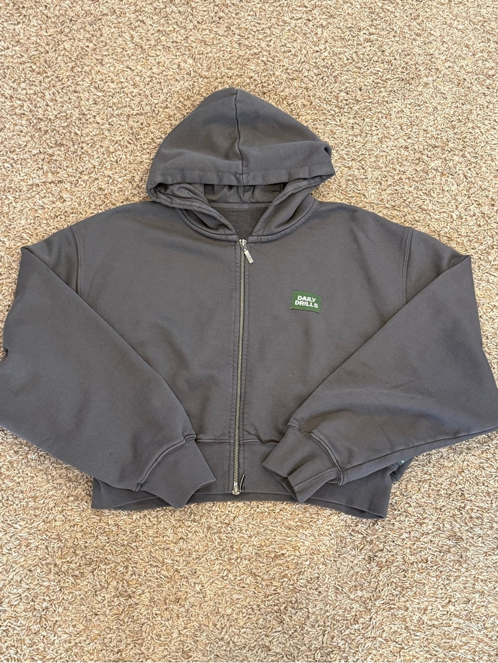 Daily Drills Grey Double Zip Hoodie